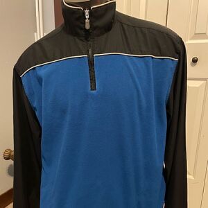 Callaway Sport Mens Large Blue/Black Half ZIP Pullover